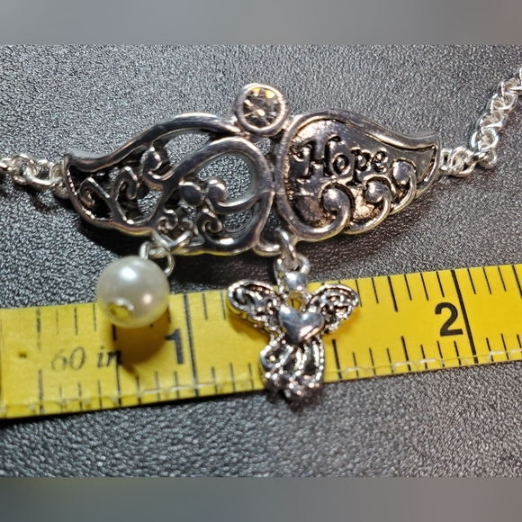 BUY NOW PRICE! HOPE Bracelet w/Faux Pearl & Angel Charms - Picture 3 of 12